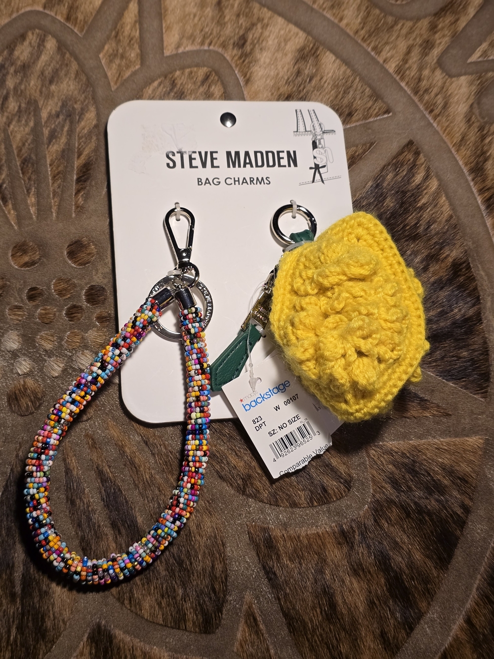 Steve Madden Crochet Lemon Change Purse & Multicolor Beaded Wristlet